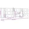Šoninės spintelės, 3vnt., pilkos ąžuolo, apdirbta mediena