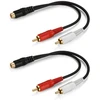Sooiiyu 3.5 mm female į 2 rca male stereo audio rca į jack adapteris, audio kabelio jack 3.5 mm į rca adapteris, skirtas išmaniesiems telefonams, planšetiniams kompiuteriams, automobilių radijoms, garsiakalbiams, mp3, televizoriams, dvd, 2 vnt.