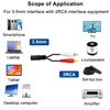 Sooiiyu 3.5 mm female į 2 rca male stereo audio rca į jack adapteris, audio kabelio jack 3.5 mm į rca adapteris, skirtas išmaniesiems telefonams, planšetiniams kompiuteriams, automobilių radijoms, garsiakalbiams, mp3, televizoriams, dvd, 2 vnt.