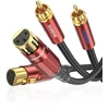 Soundfam xlr į rca kabelis 5 m, premium 2 xlr female į 2 rca male audio jungties kabelis