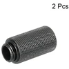 Sourcing map 2 x vyriškas-moteriškas prailgintuvas G1/4 x 30 mm vandens aušinimui, juodas