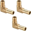 Sourcing map 3pcs žalvarinis barb vamzdis 90 laipsnių alkūnė 8mm barb į 1/8pt vamzdžio adapterio kištuką