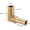 Sourcing map 3pcs žalvarinis barb vamzdis 90 laipsnių alkūnė 8mm barb į 1/8pt vamzdžio adapterio kištuką