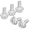 Sourcing map Phillips šešiabriaunių flanšinių varžtų rinkinys M4 x 10 mm, 30 vnt., nerūdijančio plieno 304, šešiabriaunė galvutė