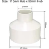 Ventiliatorius Sourcing map pvc movos patefonas patefono vamzdžio adapterio jungtis vamzdžio jungtis 110 mm x 50 mm