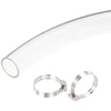 Sourcing map pvc skaidri vinilo žarna, plastikinė vamzdžio oro vandens žarna su spaustukais 25 mm (1 colis) id 30 mm (1 3/16 colio) ad 1 m