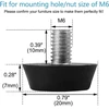 Sourcing map reguliuojamos baldų kojelės 2 vnt. M6 x 10 x 20 mm buitinių baldų reguliuojamos pasvirusios išlyginimo kojelės grindų apsauga