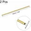 Sourcing map žalvarinis apvalus vamzdis 2.5 mm išorinis skersmuo 0.5 mm sienelės storis 100 mm ilgio vamzdžio žarna, 2 vnt.