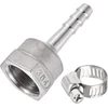 Sourcing map žarnos jungties adapteris 304 nerūdijantis plienas 8 mm žarnos antgalis x g1/2 vidinis vamzdis su 6–12 mm žarnos spaustuku
