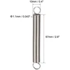 Sourcingmap 67mmx10mmx1.1mm metalinė dvigubo kablio įtempimo spyruoklė sidabro spalvos 2vnt
