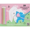 Spalvinimo dėlionė 3d dramblys + 6 kreidelės