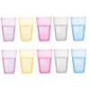 Spalvoti plastikiniai puodeliai vaikams piknikui 10 vnt 300ml transparent