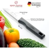 Spar-home® Solingen peilių rinkinys iš 12 dalių - aštrus daržovių peilis, nerūdijantis virtuvinis peilis, vaisių peilis, skutimo peilis, pjaustymo peilis, universalus peilis (juodas-12)