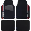 Sparco Spcf508rd juodos ir raudonos spalvos kilimėlių komplektas, 4 vnt., raudonas