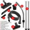 Spares2go pilnas šlapio ir sauso valymo rinkinys su 2.5 m žarna, vamzdžiais, grindų ir mini įrankiu, suderinamas su Numatic Henry Hetty ir kt. dulkių siurbliais