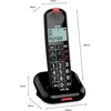 Spc Comfort Kairo - belaidis telefonas senjorams su dideliais mygtukais, sustiprintu garsu, suderinamas su klausos aparatais, skambučių blokavimas, šviesos signalas ir 2 tiesioginės atmintys - juodas