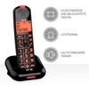 Spc Comfort Kairo - belaidis telefonas senjorams su dideliais mygtukais, sustiprintu garsu, suderinamas su klausos aparatais, skambučių blokavimas, šviesos signalas ir 2 tiesioginės atmintys - juodas