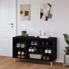Spintelė batams, juodos spalvos, 102x36x60cm, apdirbta mediena