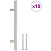 Spintelės rankenėlės, 10vnt., sidabrinės, atstumas tarp skylių 160 mm bendras ilgis 224 mm, nerūdijantis plienas