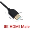 Spiralinis kabelis, 8k Hdmi 2.1 versijos kabelis, Ultra Hd Hdmi jungtis iš tėčio į tėtį prailginimo kabelis, 90 laipsnių kampu aukštyn Hdmi 48gbps kabelis palaiko 8k@60hz, 4k@120hz monitoriui