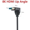 Spiralinis kabelis, 8k Hdmi 2.1 versijos kabelis, Ultra Hd Hdmi jungtis iš tėčio į tėtį prailginimo kabelis, 90 laipsnių kampu aukštyn Hdmi 48gbps kabelis palaiko 8k@60hz, 4k@120hz monitoriui