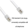 Spiralinis telefono laidas Rj9 (4p4c), 1.2m, baltas