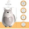 Spotted Dog Gift Company - keraminis katės formos indas maisto produktams - su dangteliu ir širdelės motyvu - hermetiškas virtuvės indas - dovana kačių mylėtojams - baltas
