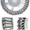 S&r plieno šepetys, žolių šepetys 200 mm x 25,4 mm, 5 dalių rinkinys su priedais, pintas plieno vielinis šepetys, kūginis šepetys žoliapjovei, krūmapjovė, krūmapjovė nuo piktžolių, samanų, stiprių nešvarumų