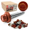 Sraigtai stogo dangoms 4,8x55 mm, rudos (ral 8004), 250 vnt.