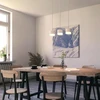Ssc-luxon vora pakabinamas šviestuvas 3-bulb baltas su šviesos kraštu - pakabinamas šviestuvas valgomojo stalui su tekstiliniais kabeliais, reguliuojamo ilgio, skirtas 3x gx53