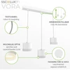 Ssc-luxon vora pakabinamas šviestuvas 3-bulb baltas su šviesos kraštu - pakabinamas šviestuvas valgomojo stalui su tekstiliniais kabeliais, reguliuojamo ilgio, skirtas 3x gx53