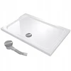 Stačiakampis dušo padėklas 120x100 slim žemas 5 cm baltas baltas su sifonu