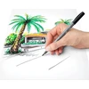 Staedtler Pigment Arts 371 pigmentiniai teptukiniai rašikliai, pluošto galiuko rašiklis suaugusiems, vidutinio tvirtumo nailono teptuko galiukas (šiltai pilka, 4 vnt.)
