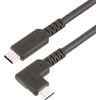 Startech.com 2m usb-c kabelis su kampu, usb 3.2 gen 1 (5 gbps), usb c į usb c duomenų/monitoriaus/dokavimo stotelės kabelis, 4k 60hz dp alt režimas, įkrovimo kabelis 100w, 90 laipsnių kampo jungtis (rusb315cc2mbr)