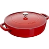 Staub kepimo indas su chistera, tinkamas indukcinėms kaitlentėms, ketus, 1 vnt., vyšninės raudonos spalvos, 24 cm