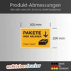 Stempel-fabrik Siuntų Pristatymo Ženklas – Siuntų Saugojimo Vieta – Ženklinimas Siuntų Pristatymui – Siuntų Padėjimo Ženklinimas – Įspėjamasis Ženklas Siuntoms – (signalo Geltonumo) – (300 x 200 x 4)