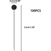 Stiklinės galvutės smeigtukai, 38 mm, 100 vnt., juodi