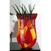 Stiklo meno vaza, dekoratyvinė vaza, veido vaza, dekoratyvinė svetainė, dovana moterims, gimtadienis, spalva: raudona / geltona, aukštis 29 cm
