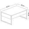 Stilingas kavos staliukas Hanah Home, antracito ir sidabro spalvos, 90 x 60 x 40 cm, 100% melaminu dengta medžio drožlių plokštė, 18 mm storio, tvirtos metalinės kojos, modernus dizainas svetainei