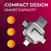 Storite usb atmintinė 256gb 4 viename didelės spartos atmintinė išorinė metalinė atmintinė usb atmintinė, skirta idevice android nešiojamam kompiuteriui planšetiniam kompiuteriui (sidabrinė)