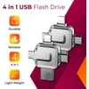 Storite usb atmintinė 256gb 4 viename didelės spartos atmintinė išorinė metalinė atmintinė usb atmintinė, skirta idevice android nešiojamam kompiuteriui planšetiniam kompiuteriui (sidabrinė)