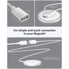 Stouchi 2 vnt. Usb C ilgiklis, skirtas magsafe įkrovikliui, type c ilgiklis kištukui/lizdui 9v 3a, skirtas mag safe 480mbit/s duomenų perdavimui, suderinamas su magsafe įkrovikliu iphone 16/15 1.8m baltas