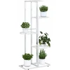 Stovas augalams, 5 lentynos, baltas, 43x22x98cm, metalas