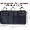 Stuff from above® automobilio bagažinės organizeris, juodas poliesteris (84 x 46 cm) su velcro nugaroje, automobilio organizeris, laikymo krepšys jūsų automobilio bagažinei, praktiška organizerio sistema, laikymas