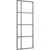 Stumdomos durys, juodos, 76x205cm, ESG stiklas ir aliuminis