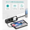 Sudeery 3 krypčių maitinimo lizdų blokas su 3 usb, daugiafunkcinis skirstytuvas, kampinis lizdas su jungikliu, keli lizdai, apsauga nuo perkrovos su 1,8 m ilginamuoju laidu virtuvei, juodas