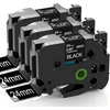 Suderinama su Tze-355 Brother P-touch juostelėmis 24 mm, skirta Brother Tze etikečių juostelei Tze355 Tze355 24 mm laminuota etikečių juostelė, skirta Brother P Touch Cube P710bt D600vp P700 P750w 2430 2730, 3 vnt.