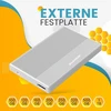 Suhsai išorinis kietasis diskas 1tb išorinis atsarginis diskas Usb 3.0 didelės spartos duomenų perdavimo kietasis diskas, suderinamas su Mac nešiojamuoju kompiuteriu, stacionariu kompiuteriu, žaidimų konsole (sidabrinis)