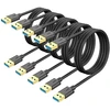 Sunguy usb 3.0 kabelis, 5 vnt., 1 m usb a–usb a kabelis, duomenų perdavimo sparta iki 5 gbps, a tipo kištukas–a tipo kištukas kabelis, suderinamas su spausdintuvais, modemais, standžiaisiais diskais, monitoriumi, kamera, wacom