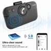 Sunitec laisvų rankų įranga automobiliui, bluetooth 5.0, palaiko gps, siri, muziką, automatinį įjungimą, google assistant, balso valdymą 2 telefonams vienu metu su saulės skydelio spaustukais